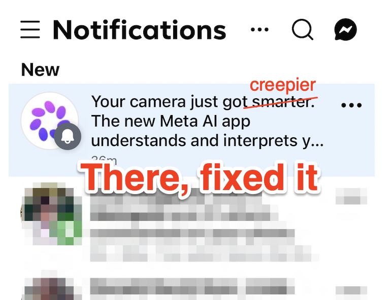 Mobile notifications screen with red overlay text
