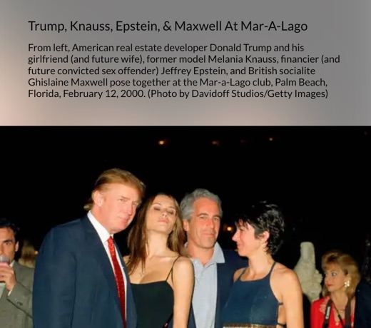 Trump, Melania, Epstein, and Maxwell at Mar-a-Lago party