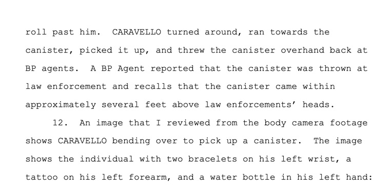 Text document describing police incident with body camera footage