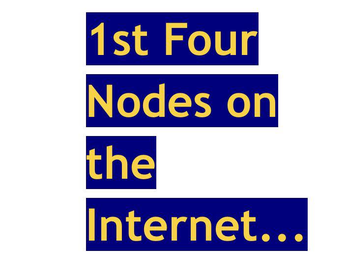 Text reading '1st Four Nodes on the Internet...'