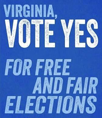 Virginia Vote Yes for free and fair elections banner