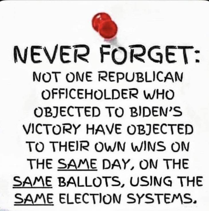 Political meme about Republican election objections with red pushpin
