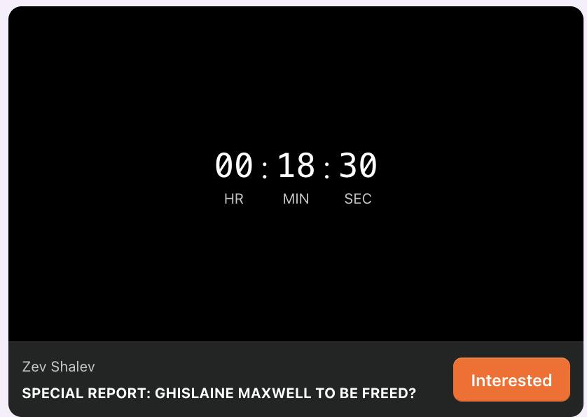 Digital countdown timer showing 18 minutes 30 seconds